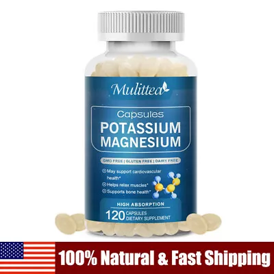 Potassium Magnesium Capsules Relax Muscle Support Bone Health Promotes Sleep • $13.95