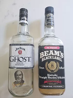 Jim Beam Vintage Since 1975 Black Label & Ghost Collectors Bottles X 2 Aged 8yr. • $47.50