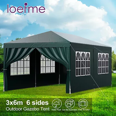 3x3/4/6m Gazebo Outdoor Shelter Canopy Waterproof Party Tent Camping With Sides • £50.99