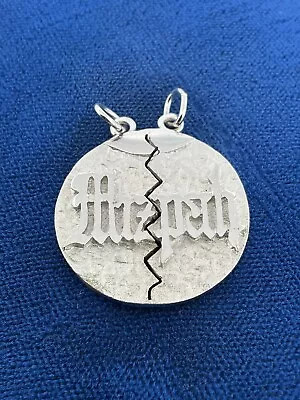 Vintage Sterling Silver Breakable Shareable Mizpah Coin Pendant  • $62.19