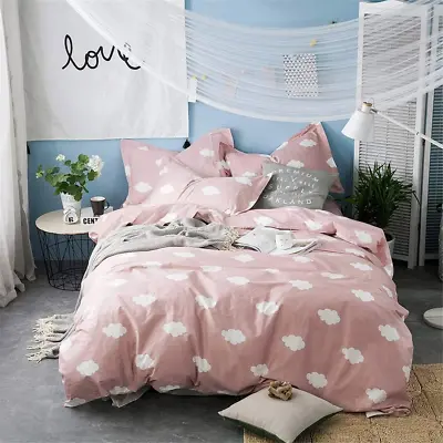 Cloud Queen Duvet Cover Queen Pink Washed Microfiber For Girls WomenStylish Pre • $117.71