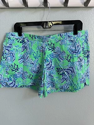 Lilly Pulitzer Ocean View Shorts Size L Cabana Green Keeping It Reel • $50