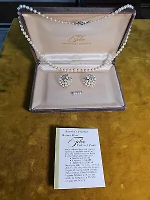 £32.04 • Buy Vintage Felco Cultured Pearl Necklace Graduated 3.75 To 7mm 10kt Clasp + Trifari