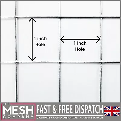 25mm Galvanised Welded Wire Chicken Rabbit Mesh 1  X 1  19G  5m 10m 15m Rolls • £13.94