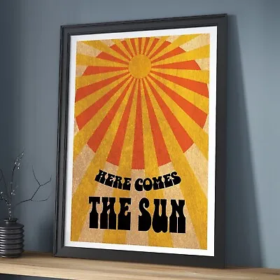 £5.99 • Buy Here Comes The Sun Art Print, Beatles Inspired Art Print, Wall Art, Home Decor