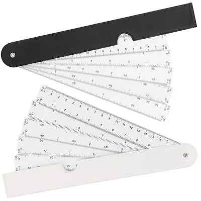 Fan Shape Foldable Rulers With 5 Blades Drawing Ruler Design Tool Measure Scales • £10.11