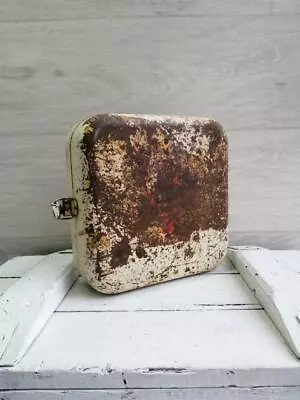 Rusty Patina Metal Box First Aid Auto Kit Army Truck First Aid Metal Case Kit.#1 • £42