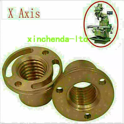 2pcs Milling Machine X Axis Longitudinal Brass Feed Nut Set For BRIDGEPORT Parts • $0.01