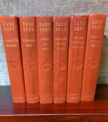 6 Book Lot Of Zane Grey Hardcover Orange Books - Collier & Sons 1930s • $39.98