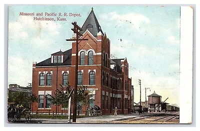 Missouri & Pacific R. R. Depot Hutchinson Kans. Kansas C1910 Postcard • $14.24