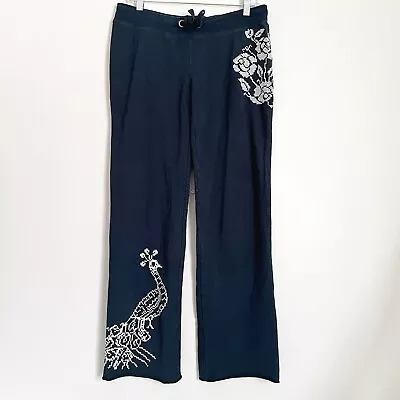 Lucky Brand Womens Vintage Cross-stitch Drawstring Sweatpants Size M Dark Teal • $79.99