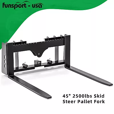 45  2500lbs Skid Steer Pallet Fork Quick Attach W/Receiver Hitch & Spear Sleeves • $548.99