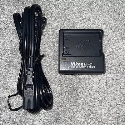 Genuine Nikon MH-61 Lithium Ion Battery Charger Cable And Charging Unit • $10