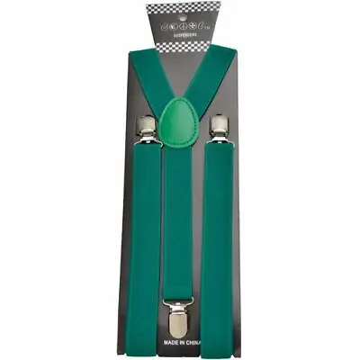 Rich Deep Emerald Green Suspenders Adult Teen Size Wedding Prom • $3.83