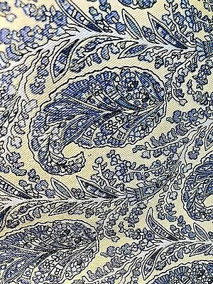 Vtg Blue Paisley Floral Pattern Beige Cotton Zepel Mill Creek Fabric 5.5 Yds • $85