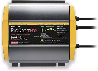 44008 Prosport HD Waterproof Marine Battery Charger 8 Amp 2 Bank • $206.44
