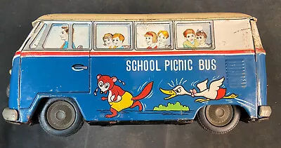 Vintage 1960's Daiya Tin Vw Friction School Picnic Bus Rare! • $699.67