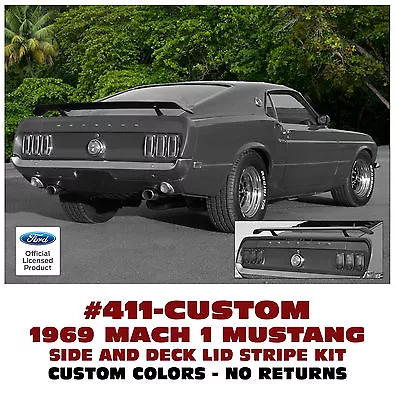 Sp 411-x 1969 Ford Mustang - Mach 1 Side & Trunk Stripe Decal - Custom Colors • $325