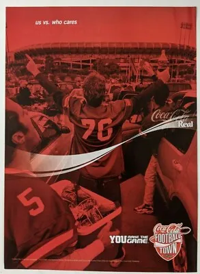 Coca-Cola Football Town Mike Ditka NFL Health Print Ad Poster Art PROMO Original • $4.99