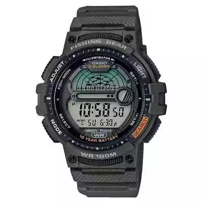 CASIO Men's WATCH Fishing Timer MILITARY GREEN + HIGH QUALITY * WS1200H-3AVCF • $64.22