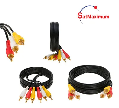 3 RCA Male To 3 RCA Male Audio Video Cable TV VCR DVD Composite Aux Cord - LOT • $5.49