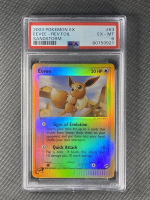 $26.80 • Buy Pokemon Card PSA 6 EX-MT Eevee Sandstorm 2003 Reverse Holo 63/100