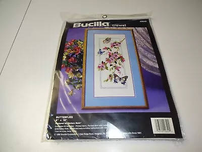 New! Bucilla  Butterflies  Crewel Kit 40640 Vintage 90's Sealed Kit! • $25