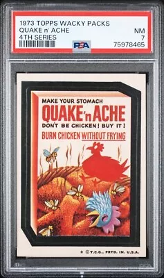 1973 Topps Wacky Packages-Quake N' Ache-4th Series PSA NM 7 • $59.01