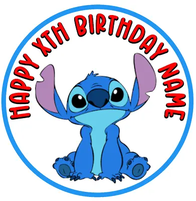 £5.50 • Buy Personalised Themed Cake Cupcake Topper,  Stitch Themed Birthday Cake