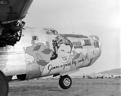 B-24 Liberator   Mabel's Labels Gimmie A Great Big Smile!  8x10 Photo 87a • $7.43