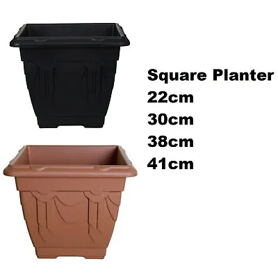 £3.87 • Buy Venetian Style Plant Flower Pot Square Plastic Container Planter Garden Pots