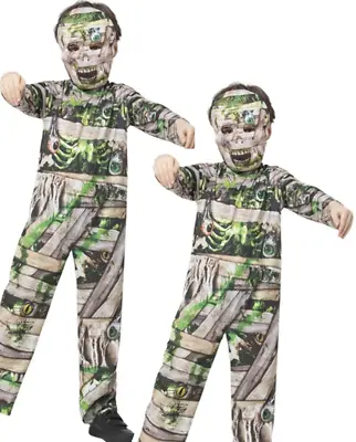 Zombie Mummy Costume Kids Halloween Egyptian Fancy Dress Outfit Boys Girls • £15.99