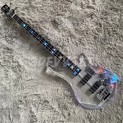 4String Electric Bass Guitar Arcylic Body Colorful LED Light Maple Neck In Stock • $280