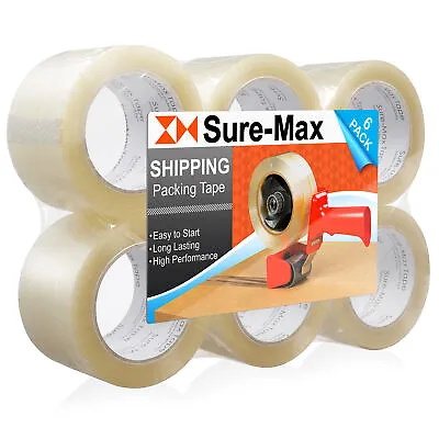 6 Rolls 3  Extra-Wide Clear Shipping Packing Moving Tape 110 Yard/330' Ea - 2mil • $23.99