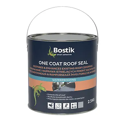 £19.99 • Buy Bostik GREY One Coat Flexi Roof Seal Fibre Reinforced Waterproof Coating 2.5kg