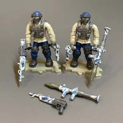 Rare 2X Mega Bloks Construx Call Of Duty Cod Soldier Figure Toy Gifts Lot Blue • $4.99