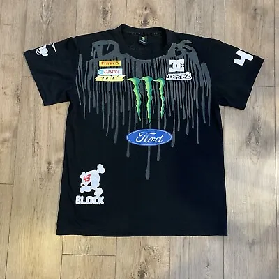 DC Shoes Ken Block Monster Energy T Shirt XL/XXL  All Over Print Ford Racing 43 • $58.50
