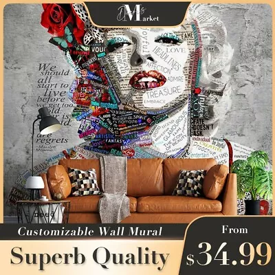 Marilyn Monroe Art 3D 3D Wall Mural Designer Removable Wallpaper Murals • $22.66