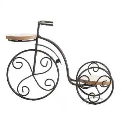 Wrought Iron Bicycle 2-Plant Stand Metal Flower Pot Vase Holder For Small Plant • $16.99