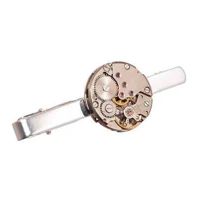 Mens Steampunk Watch Movement Tie Clip  Tie Bar Tie Clasp • $9.99