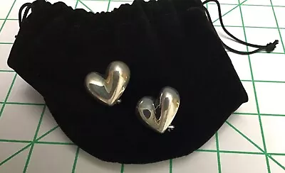 Robert Lee Morris RLM 925 Omega Back Heart Silver Earrings QVC • £28.15