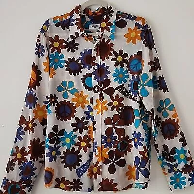 Moschino Jeans Retro Floral Button Down Shirt M • $150