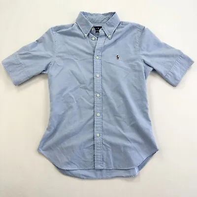 $32 • Buy Ralph Lauren Shirt Mens Medium M Blue Slim Fit Button Down Lightweight Classic