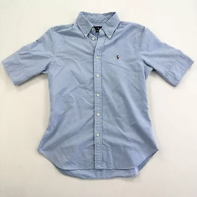 $32 • Buy Ralph Lauren Shirt Mens Medium M Blue Slim Fit Button Down Lightweight Classic