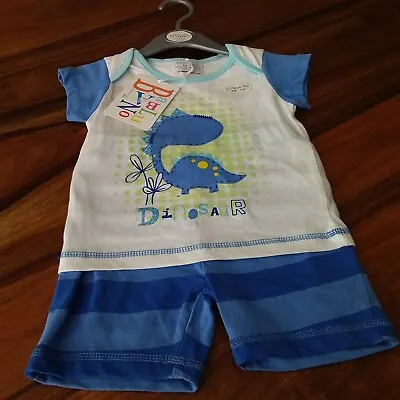 Babaluno Baby Boy Supersoft Dinosaur T-shirt & Shorts Set 9-12 Months (74-80cm) • £6