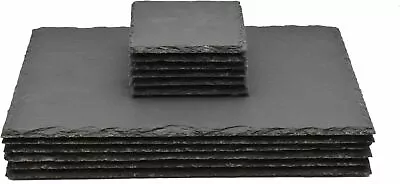 Rectangle Slate Placemats X6 And Coasters X6 Set Padded Feet Dining Wedding • $42.50