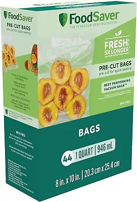 Foodsaver 1 QUART Vacuum Bags 44 Count Food Sealer Storage Saver NEW • $14.99