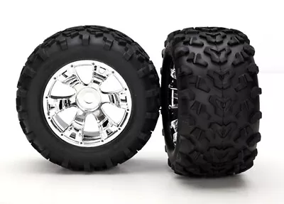 Traxxas 1/10 E-Revo Brushless * 2 MAXX TIRES W/ CHROME GEODE WHEELS * 5674 • $35.95