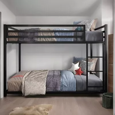 Miles Twin Metal Bunk Bed Kid'S Bedroom Space-Saving Design Black • $256.58