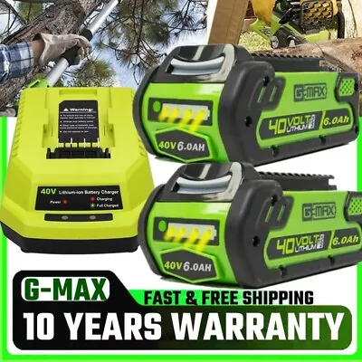 40V 6.0Ah For Greenworks G-MAX Lithium Battery 29472 29462 29252 20202or Charger • $21